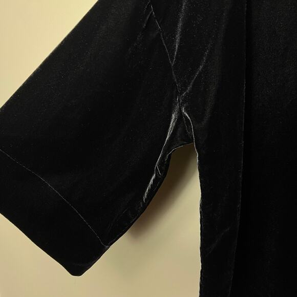 NWT Soft Surroundings Aria Velvet Tunic Black Wide 3/4 Sleeve Women Size Large - Picture 2 of 8